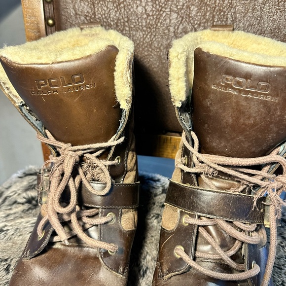 Polo RalphLauren Hayward Quilted Laceup Shearling Upper/Lining Buckle Snow Boots - Picture 11 of 12
